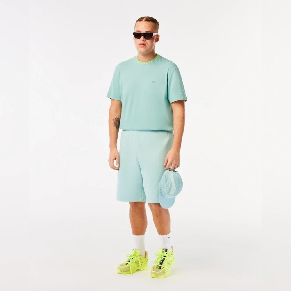 Lacoste Men’s Regular Fit Fleece Shorts – Aqua | Size Large | 8” Inseam - Picture 3 of 16
